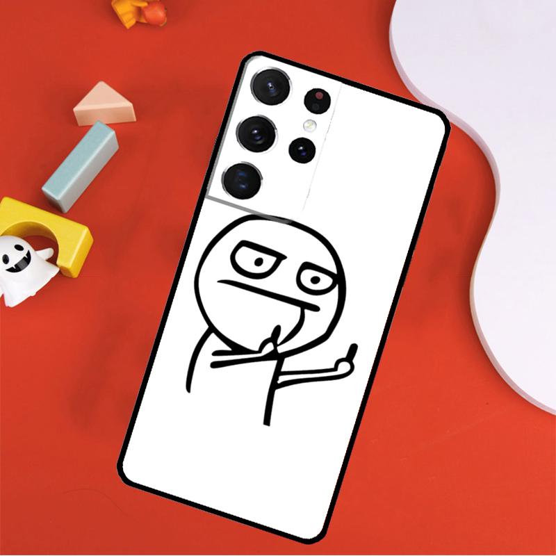 Funny Man Middle Finger Phone Case For Samsung Galaxy S25 Ultra S24 Ultra S9 S10 S20 S21 S22 S23 Plus S24 FE Cover