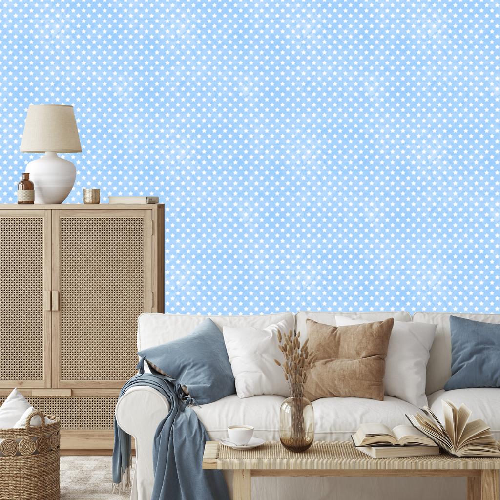 Azure Stars Wallpaper, Soft Forms for Living Room and Bedroom 50x1000