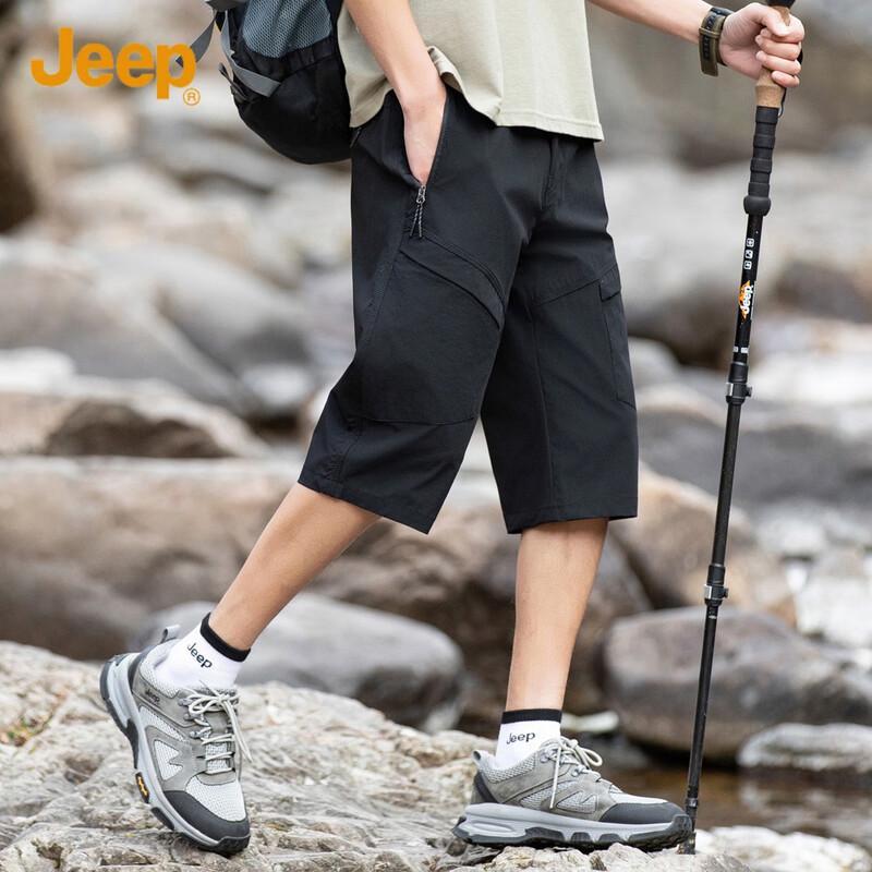 JEEP Men's Summer Breathable Cropped Cargo Pants