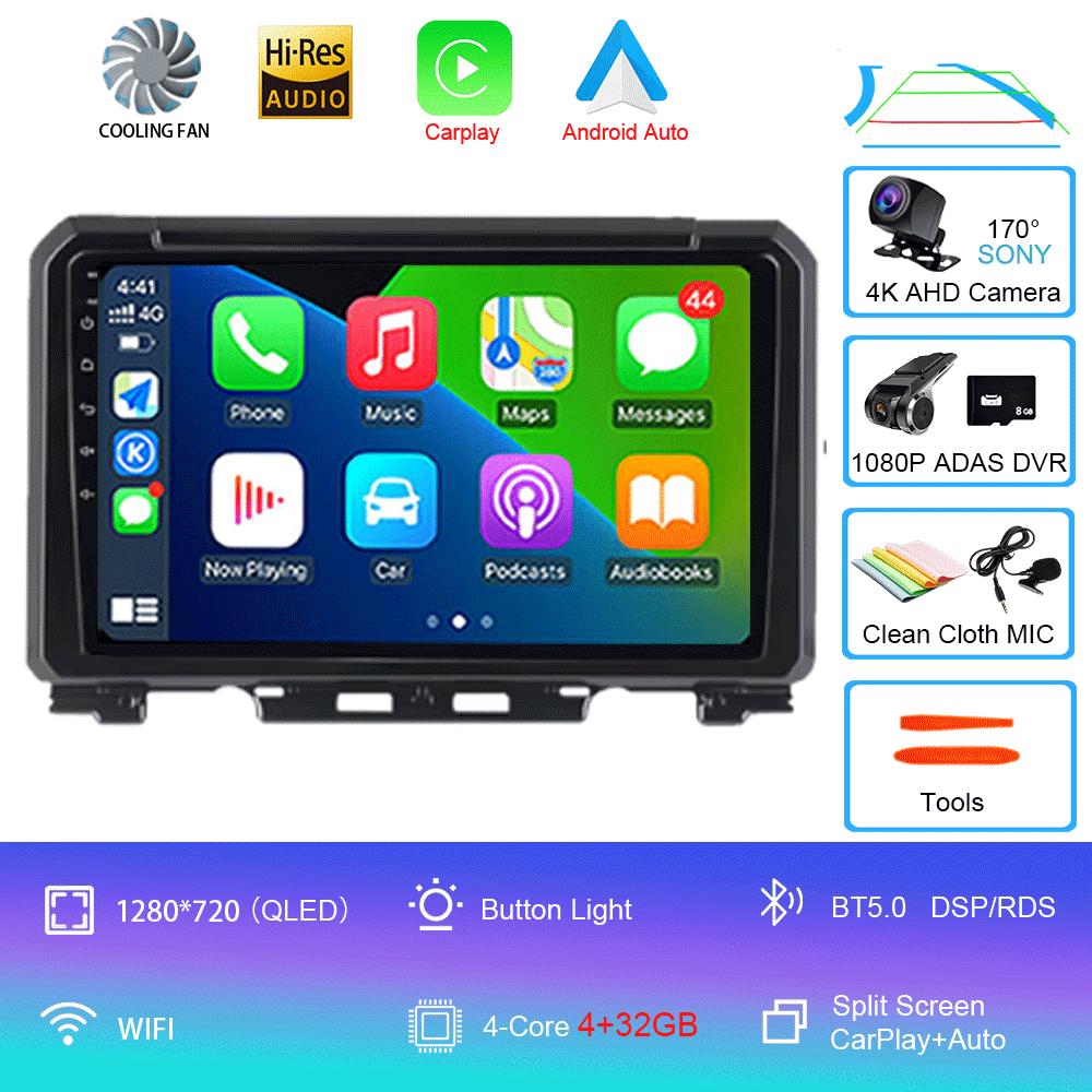 For Suzuki Jimny JB64 JB74 2018 2019 2020 Antoradio Android 14 2 Din Car Multimedia Stereo Player GPS Navigation Wifi DSP 9 Inch