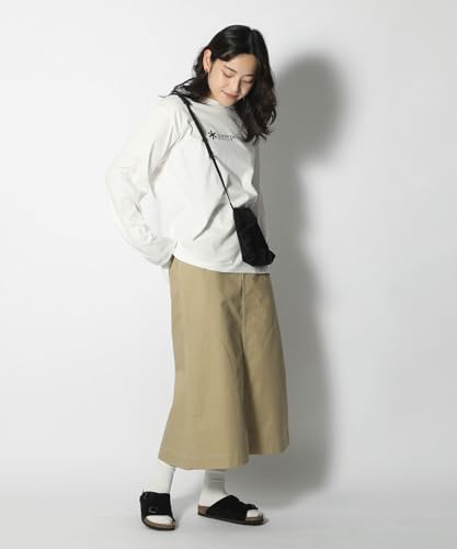 Snow Peak Soft Cotton Logo Long Sleeve T-Shirt, Size XS, White, SW-25SU401, Perfect for Festivals, Camping, and Outdoor Activities