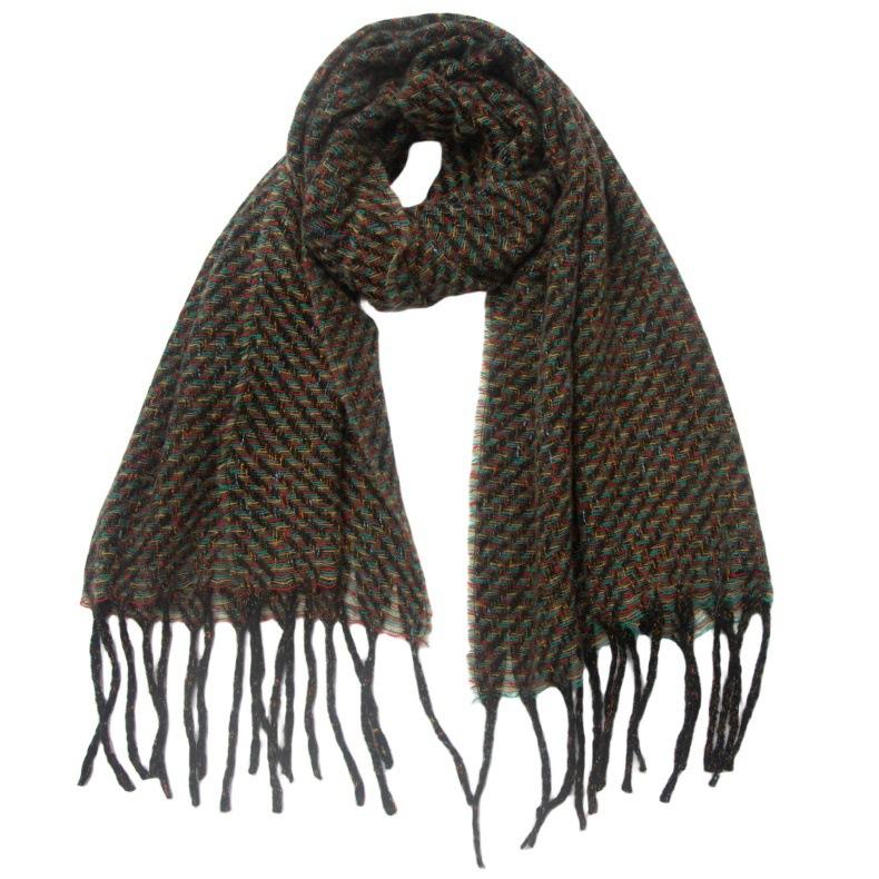 New scarf autumn and winter men's and women's fringed colored flower scarf shawl