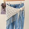 Böhmischer Stil Dreieckiger Schal Gürtel Damen Ethnisch Gestrickt Hohl Mode Taillenhandtuch Accessoire Einzelner Kreis Baumwollgürtel