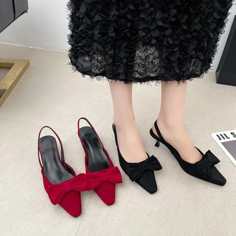Women's High Heels New 2025 Slingbacks Butterfly-knot Office and Career Fashion  Heels Women Classic Light Shoes for Women