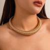 Women Snake Chain Necklace Geometric Jewelry Shiny Hook Eye Clasp   Snake Chain Collar for Party