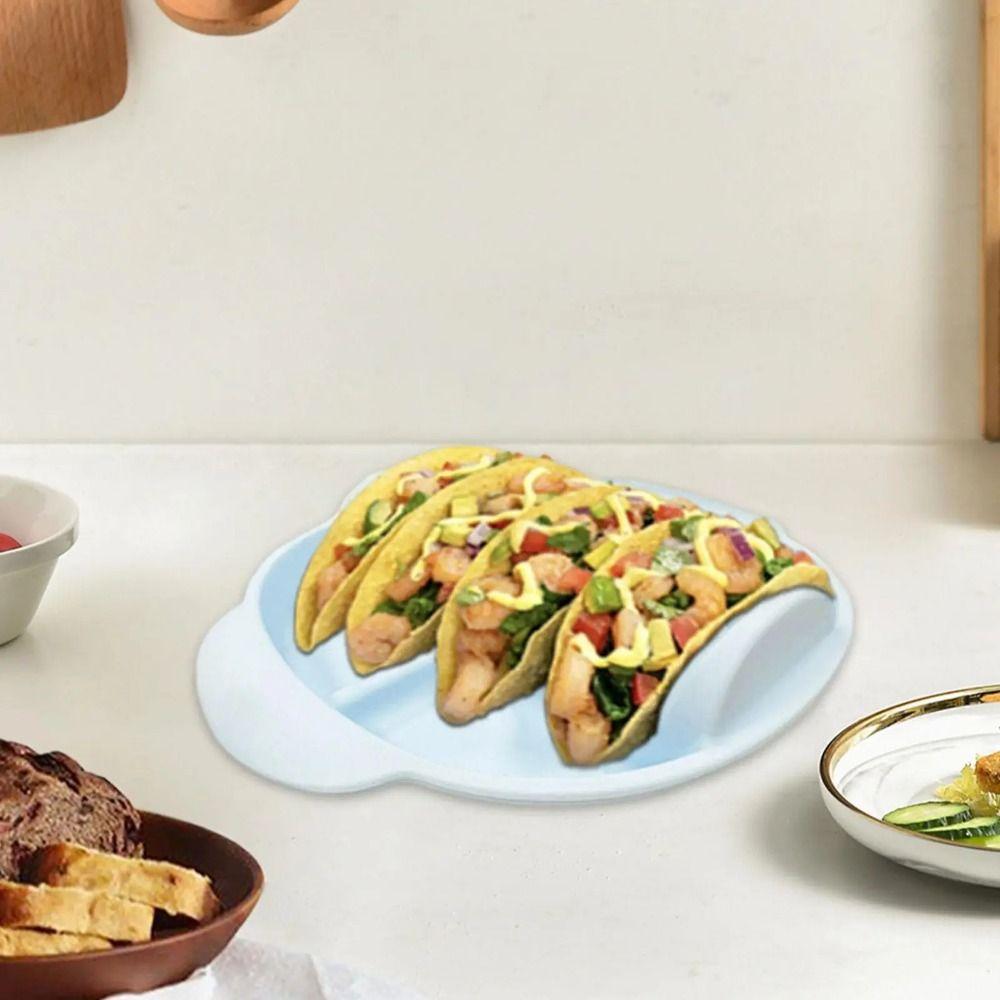 Non Slip Silicone Taco Holder Reusable Taco Display Stands Taco Divider Plate  Cooking