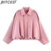 BITCED Women's Pre-Spring Fashion Suede-Effect Pilot Jacket