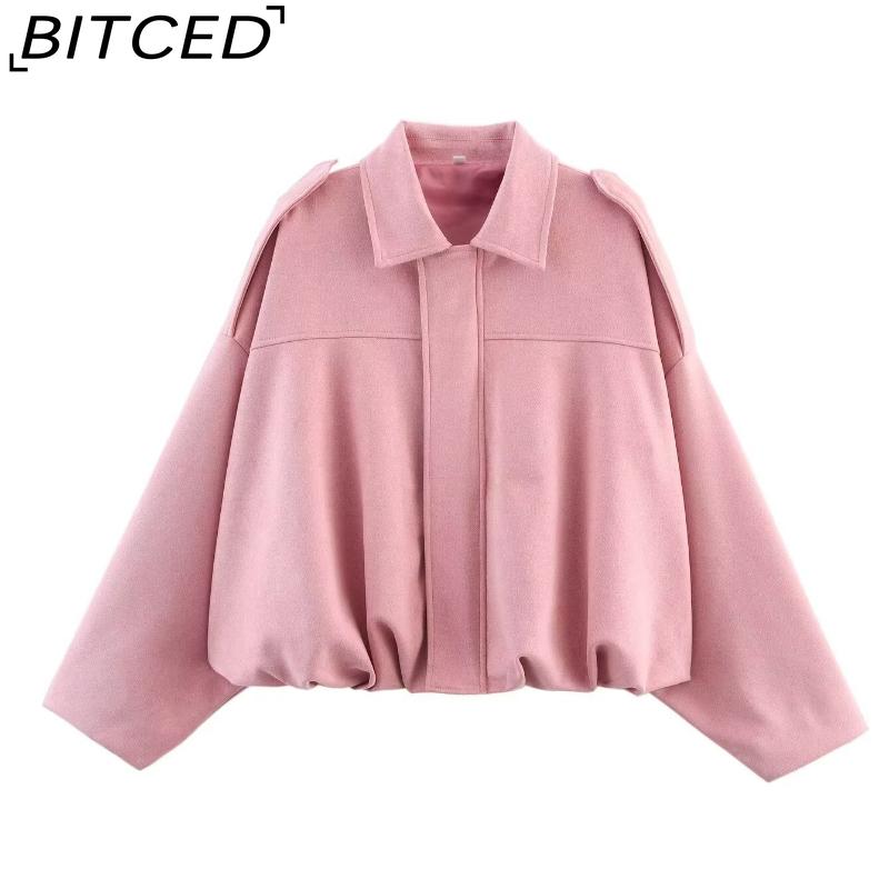 BITCED Women's Pre-Spring Fashion Suede-Effect Pilot Jacket