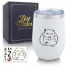 Cadeau mignon et populaire pour et autre Gobelet élégant en acier inoxydable avec isolation sous vide 350 ml parfait pour chat Facile à Idéal pour et au revoir Thème chat