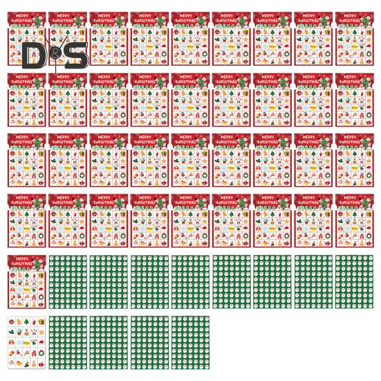 

Набор рождественских игровых карточек для бинго, многоразовые праздничные праздничные карты для бинго, развлечения в помещении, рождественские игры для семейного сбора красный