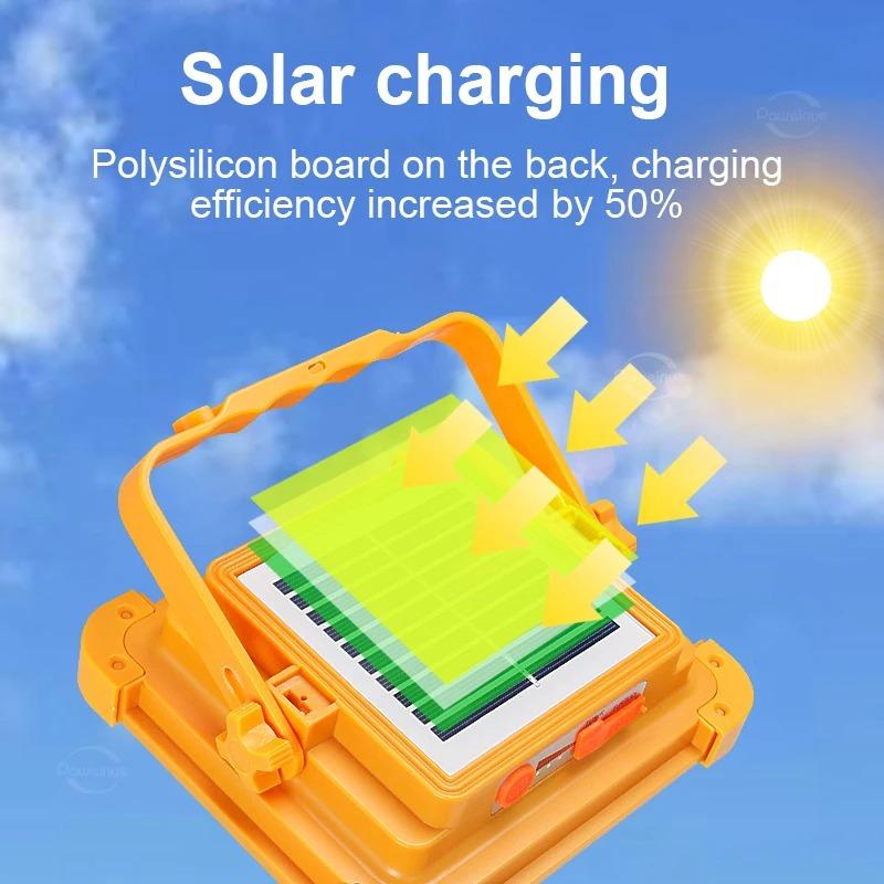 5000W Solar Camping Light Type-c Rechargeable Spotlight Powerful Outdoor LED Solar Light 20000mah Tent Light Portable Lantern