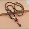 Elephant Wooden Bead Necklace Women Necklace Buddhist Jewelry Accessories Long Sweater Chain