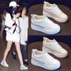 Harajuku Hollow Breathable Inner Height Increase Women Shoes Lace-up Slope Heel Versatile Thick Bottom Sports Shoes Trendy