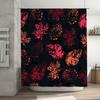 Black and Pink Floral Shower Curtain with a Waterproof PVC Coating for Bathroom Decor In Black, Red, Orange Color Pattern AliExp