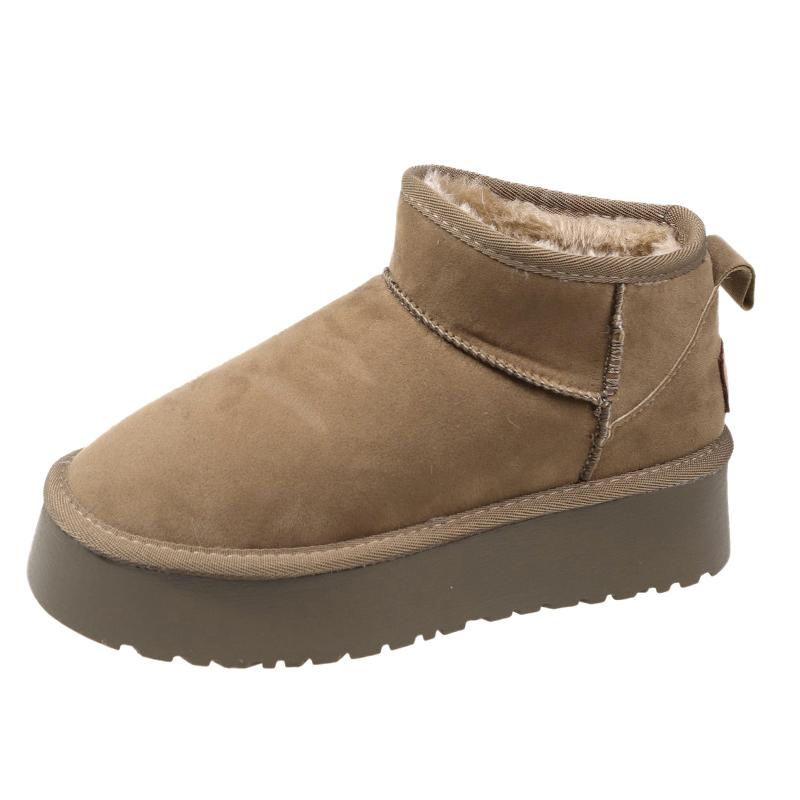 Модные новые повседневные удобные женские ботинки зимние теплые короткие плюшевые 2024 — фото 8