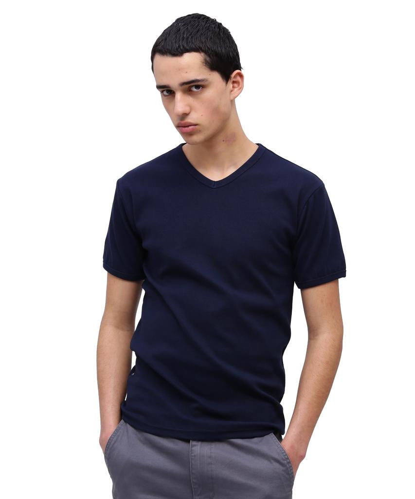 AVIREX DAILY RIB V-NECK TEE 6143501 men's L royal