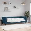 Vidaxl Sofa Z Materacem Do Spania, Niebieska, 90X200 Cm, Aksamit
