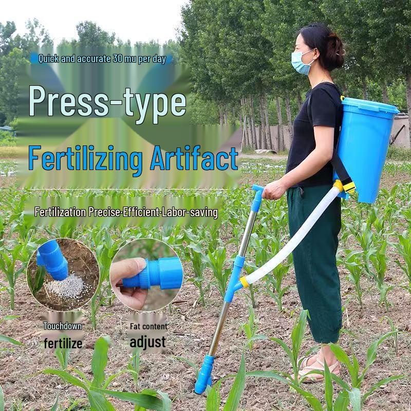 Stainless Steel Manual Corn Fertilizer Applicator for Soil Topdressing and Sidedressing