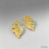 Trendy 2026 European & American 3D Leaf Earrings: Bold Metal Statement Jewelry for Women