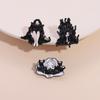 Cute Black Cats with Girl Enamel Pin Cartoon Punk Kitties Animal Brooches Lapel Badge Jewelry Gifts For Cat Lovers Friends