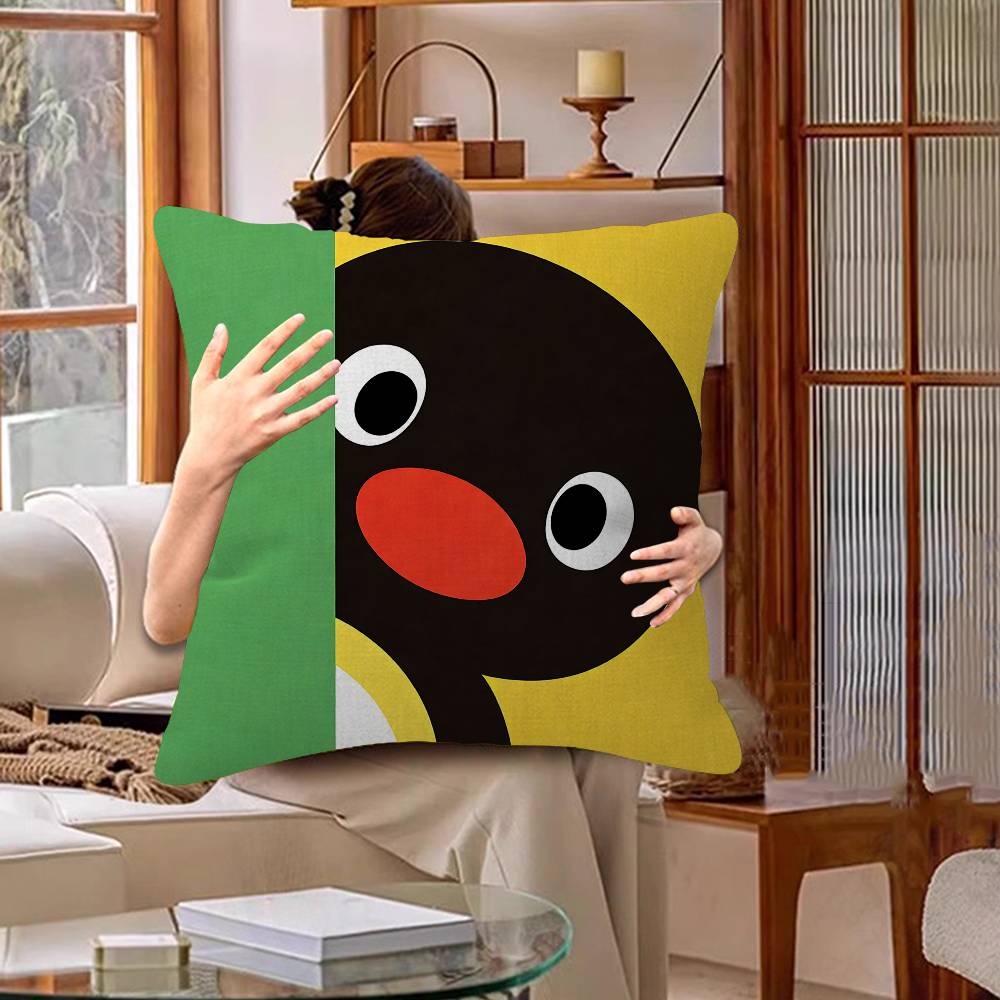 Pingu Cartoon Pingu Pillow Anime Pillow Sofa Bed Head Pillow Cover Cushion Cover 45X45 Cm Fashion