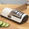 Electric Cutter Sharpener Rechargeable 2 Stages Safety Design Scissor Sharpener for Kitchen Fast Efficient Blade Sharpening Tool