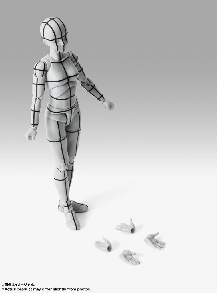 TAMASHII NATIONS S.H.Figuarts Body-chan -Sports- Edition -Wireframe- (Gray Color Ver.) Approximately 135mm PVC & ABS Painted Movable Figure
