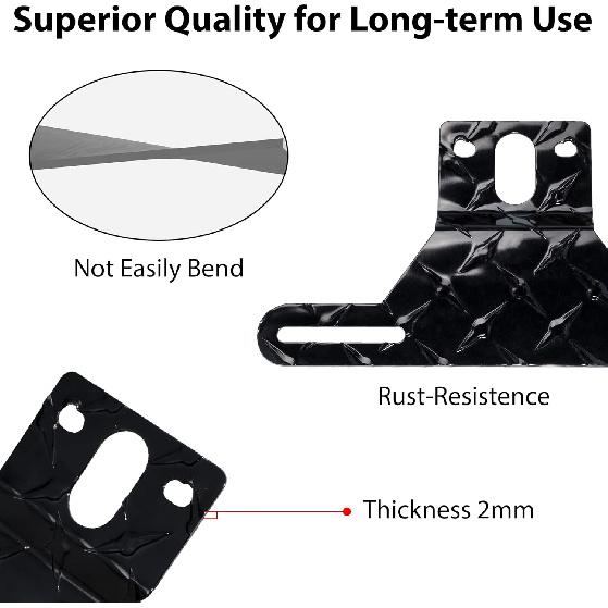 Universal Trailer License Plate Bracket Kit With Reflective Sticker – Durable Mounting Frame For RV, Boat, Trailer