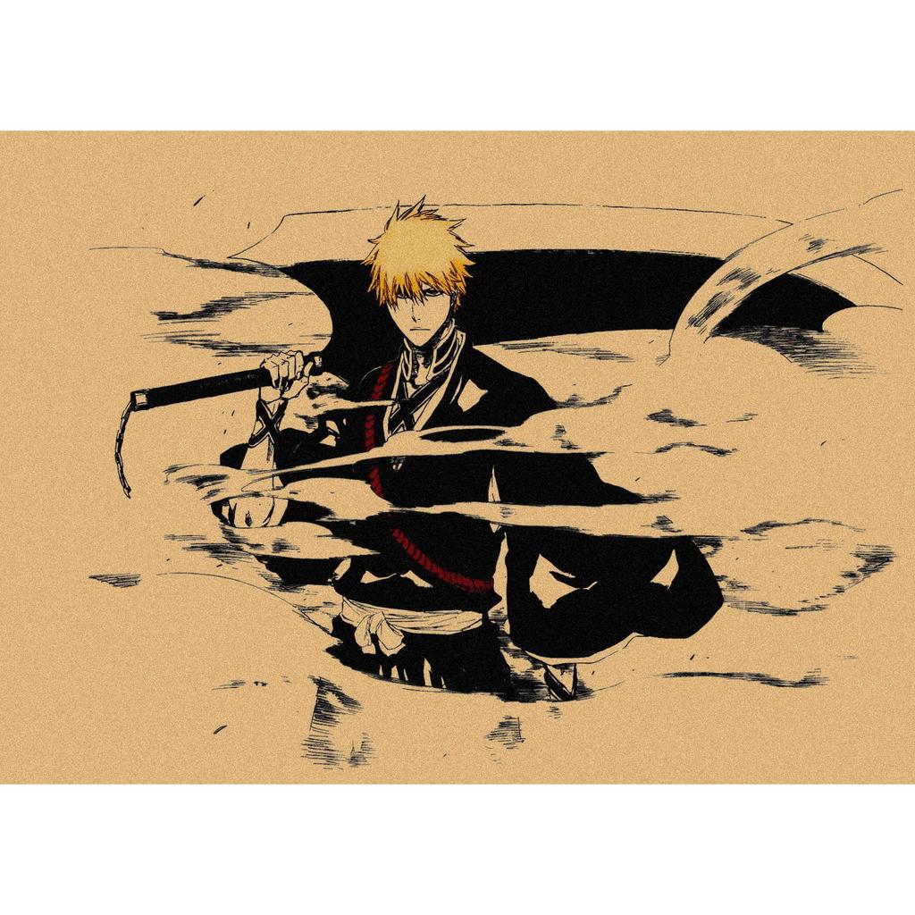 Bleach Anime Retro Kraft Paper Poster Wall Decoration