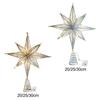Mini Iron Star Topper Lighted Christmas Tree Ornament Holiday Decorations for Desktop Xmas Party Home Decor