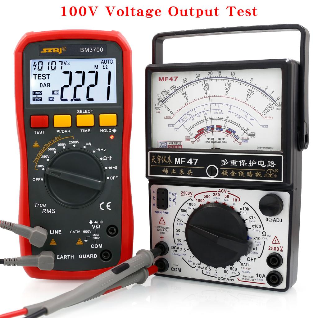 Digital Insulation Resistance Tester Multimeter with Rechargeable Lithium Battery, BM3700, 2-in-1 Handheld Megohmmeter
