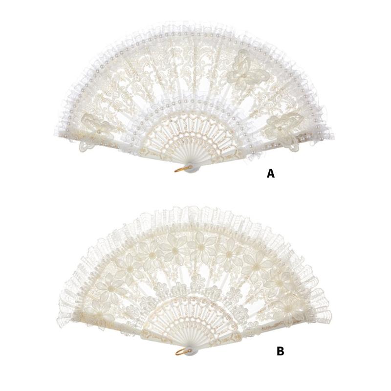 Decorative Butterfly Lace Fan Multifunctional Design Cosplay Accessory For Weddings Photography Shows
