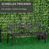 Metall-Gartenbank mit hochklappbarem Mitteltisch. Garten-Zweisitzer. Gartenbank für den Garten. Vorbau. Sitzplätze für 2–3 Personen. Schwarz