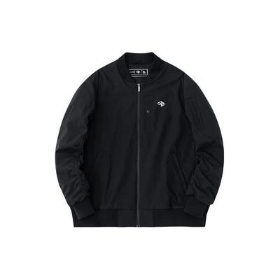 Basketball Series Solid Color Water-Resistant Casual Stand-Up Collar Sports Jacket Men Jackets Black 152411608-4