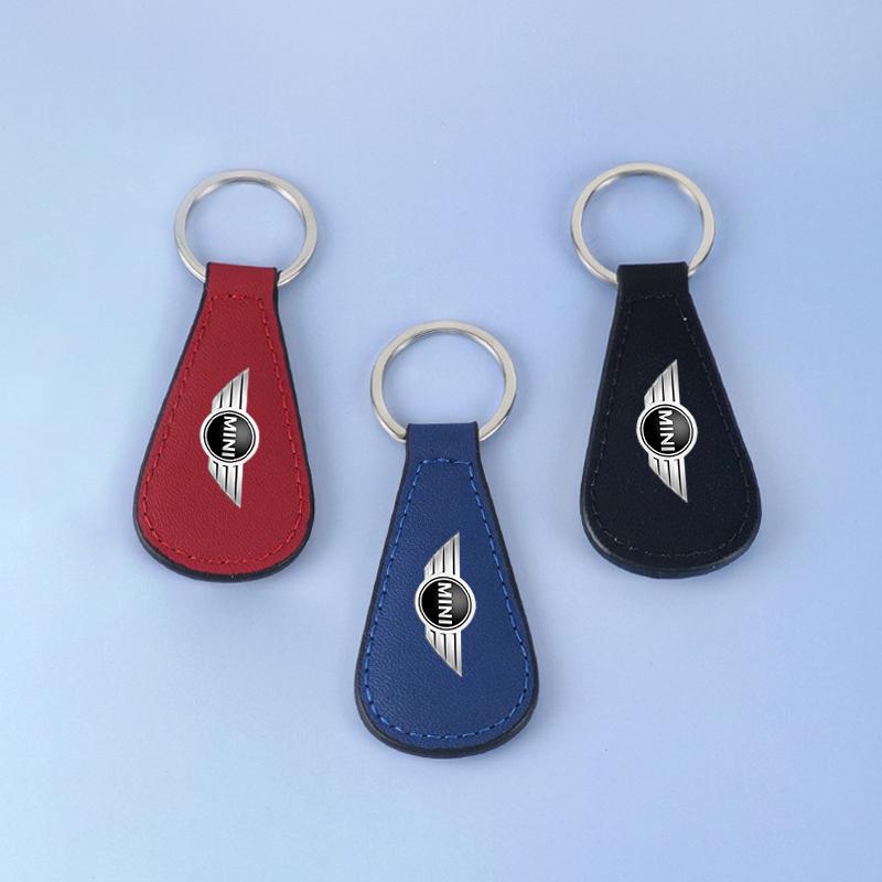 Leather Car Key Chain Rings Business Keyring For BMW Mini Cooper R50 R53 R55 R56 R60 R61 F54 F55 F56 Keychain Auto Accessories pwaxk99