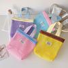 INS Summer Solid Color Tote Bag Fashion Korean Style Small Item Storage Bags Organizer Travel Makeup Pouch Portable Beach Bag