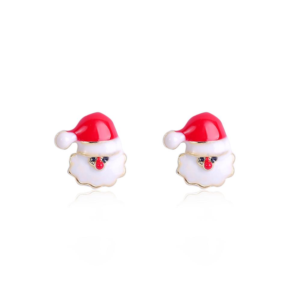 Lady Christmas Rhinestone Ear Studs Santa  Snowflake Deer X-mas Tree Earrings