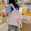 Cute Star Print Backpack with Multiple Pockets and Front Zip Compartment for School and Daily Use