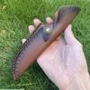 22,5 cm Messerhalter mit fester Klinge, Scheide aus hochwertigem Rindsleder, universelle Messerabdeckung, Zubehör für Jagdmesserholster