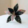 Handmade Velvet Poinsettia Pick Flocking Xmas Tree Flower Artificial Christmas Flower  Photo Props