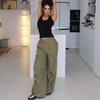 Akiyo Studio American vintage Wide Leg Overalls Women Loose Straight Ankle-tied Gyaru Casual Sweat pants