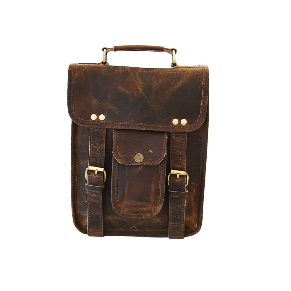 Vintage Leather Bag's for Men Handcrafted Messenger Satchel I-pad Bag Buff Hide