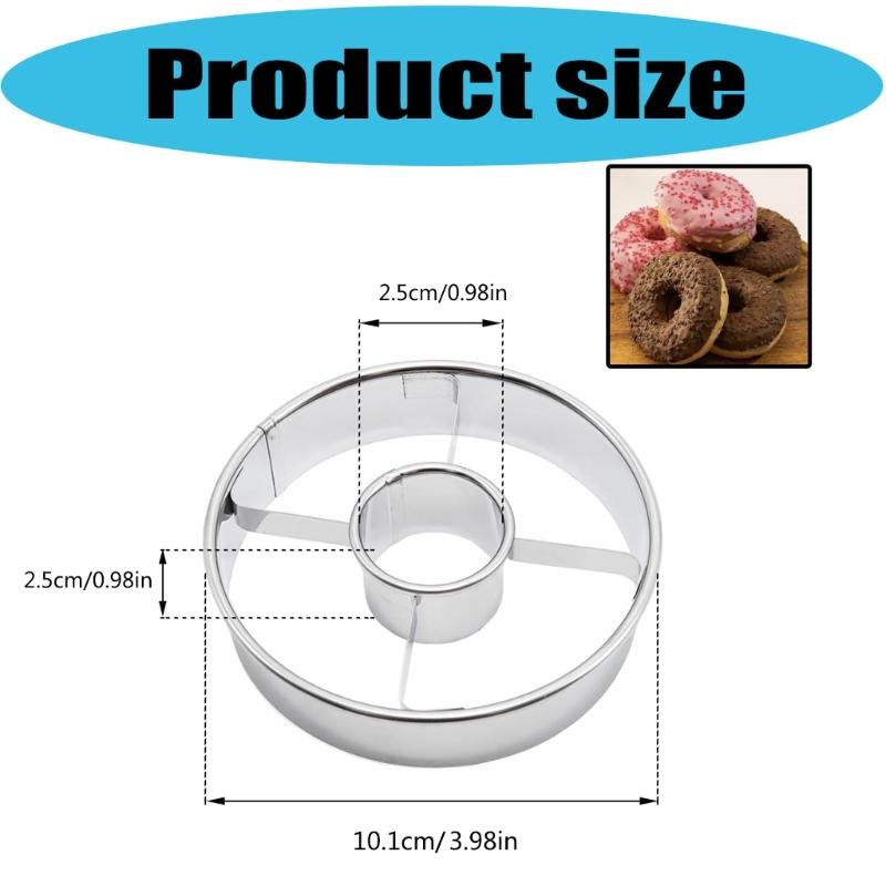 Set of 2 Commercial Stainless Steel Dessert Mold Cutters Baking Accessories Metal Texture Suitable for Baking Cookie