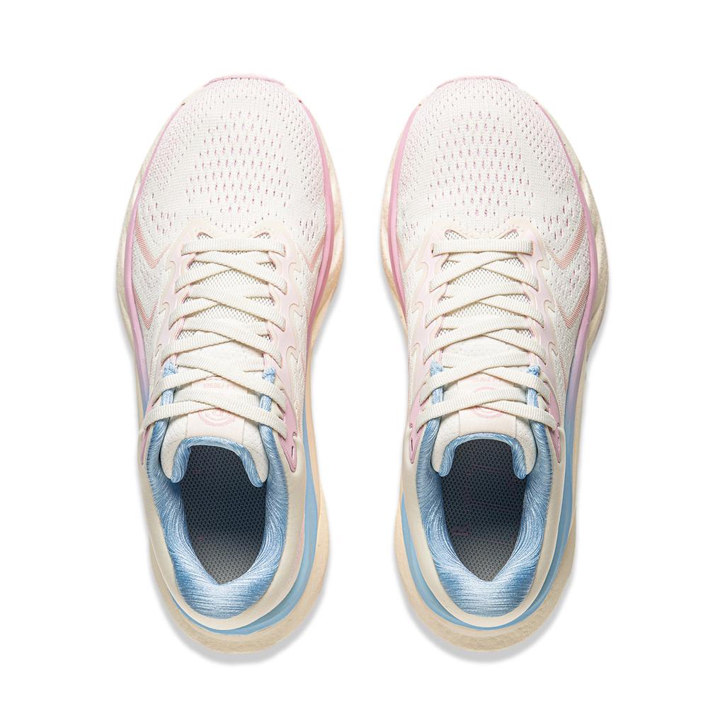 Li Ning Arc CRC Shock Absorbing Wear Resistant Non Slip Low Top Running Shoes Women Running Shoes Beige Pink AZGU006-6