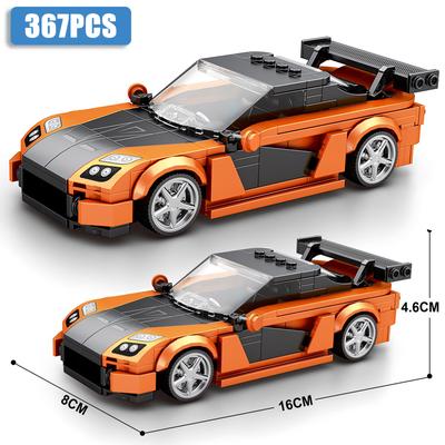 367PCS RX7 Sports Car Building Block Creative City Vehicle Classic Car Model Bricks Desktop Display Toys For Kids Holiday Gifts