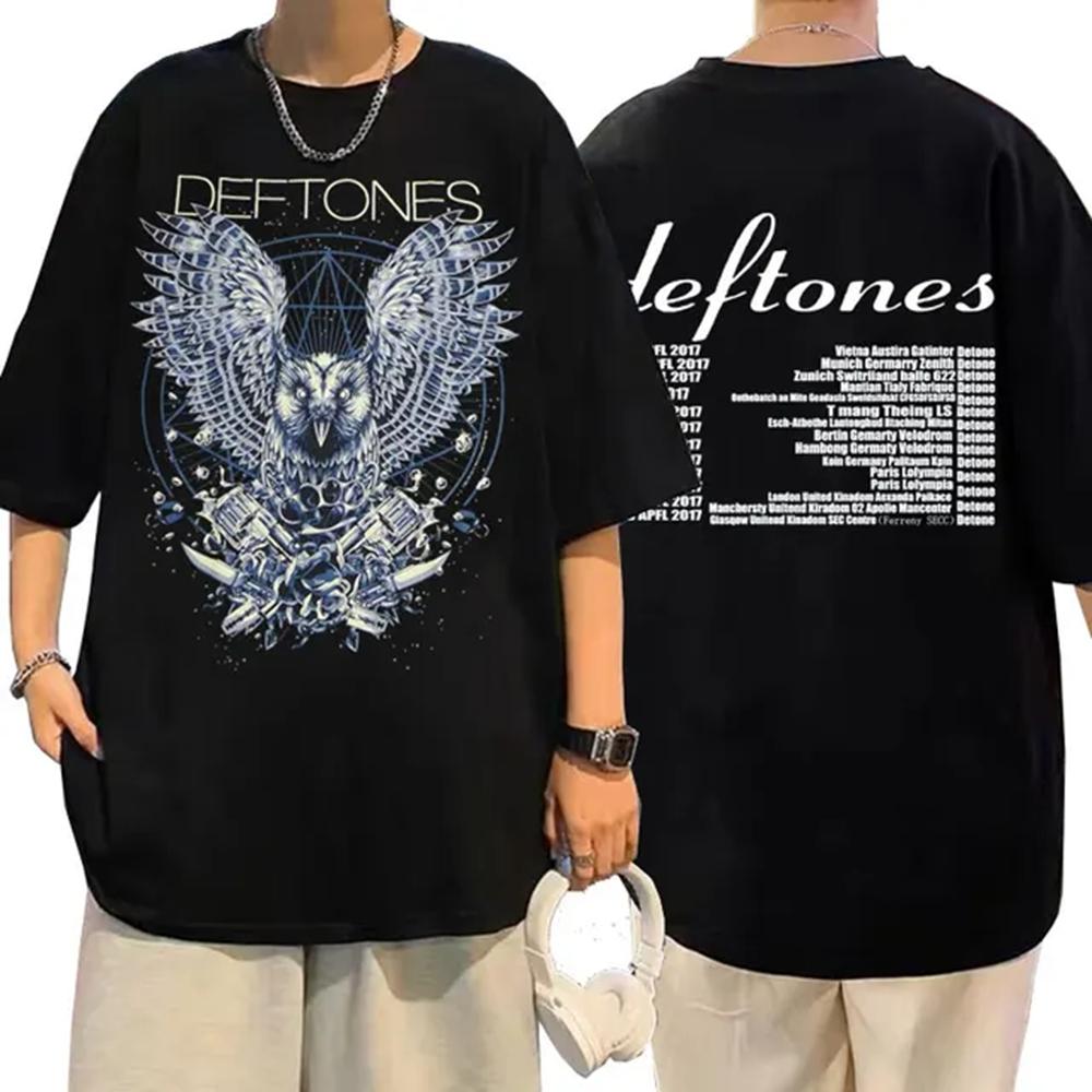 Deftones Girl Eyes Cartoon T Shirts 90s Vintage Fashion Short Sleeve Black Tops Summer Japanese Styles O-neck T-shirts 72515