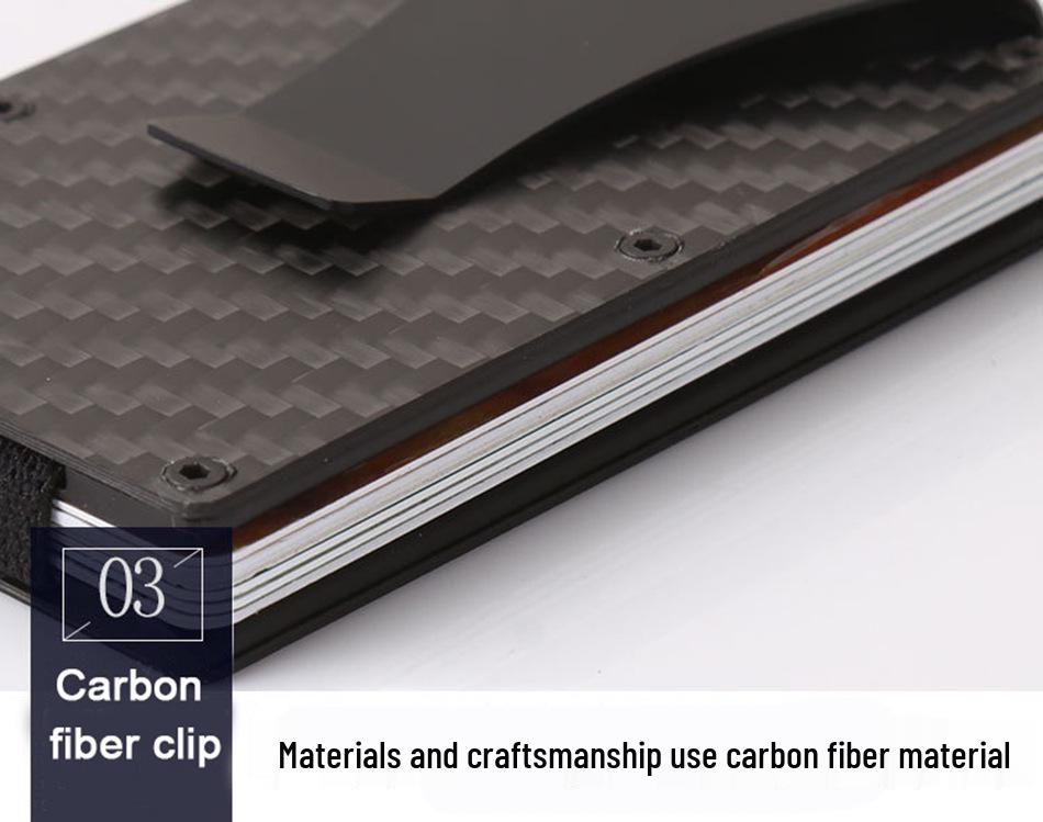 Carbon Fiber RFID-Blocking Minimalist Men's Card Holder Wallet