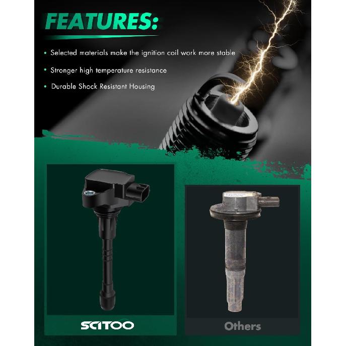 

SCITOO ignition coil 1 pcs,for Nissan Armada 5.6L 2017-2019,for Infiniti QX80 5.6L 2014-2019,for Infiniti QX56 5.6L 2011-2013 IGC0082, UF650, C183