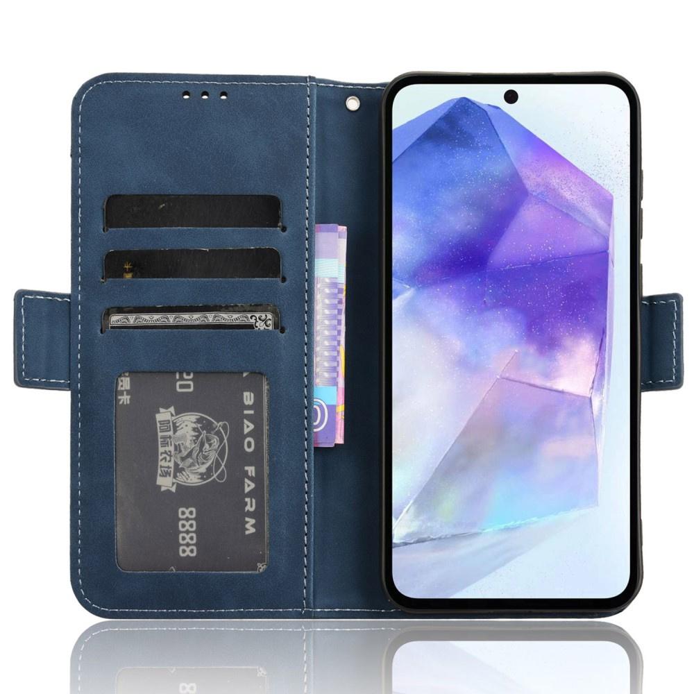 Flip Case for Samsung Galaxy A55 5G, Card Slot, Blue