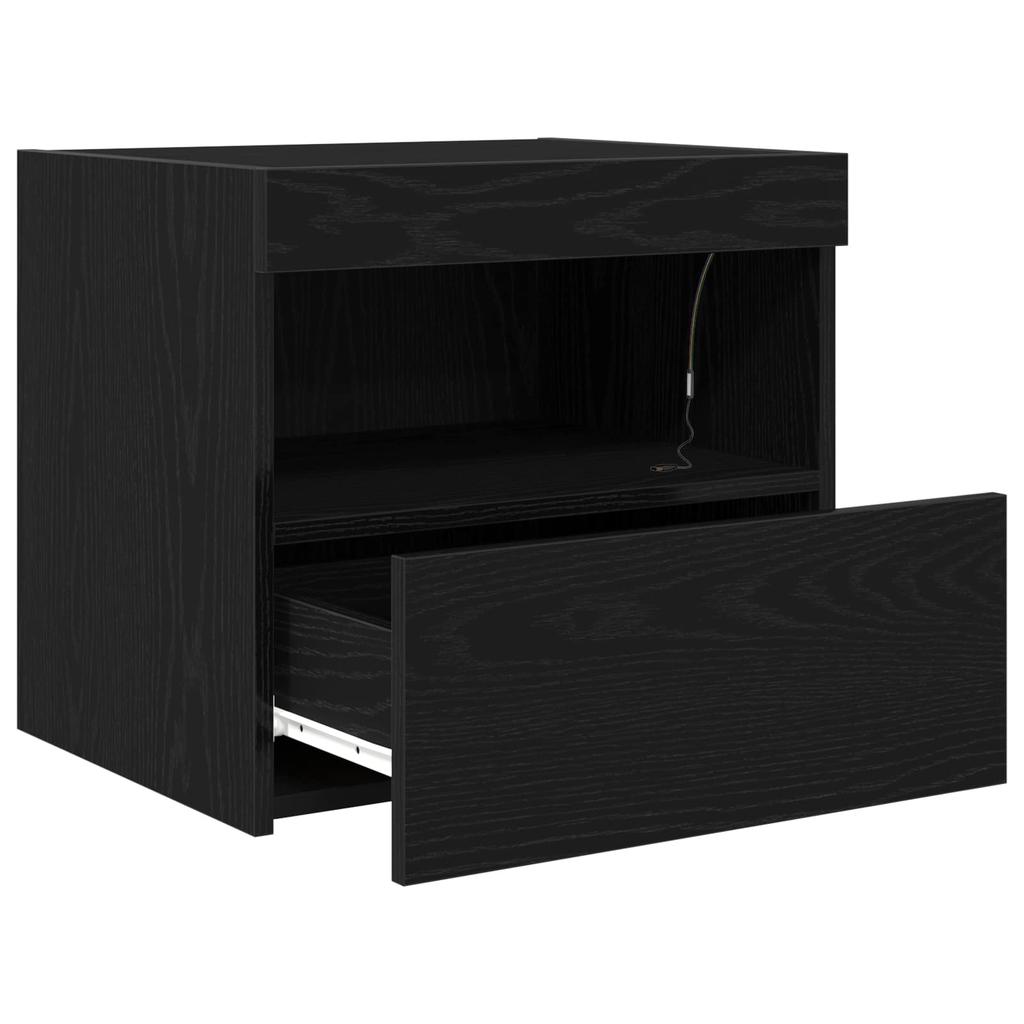 Nightstand Black Oak Effect 50 x 40 x 45 cm Particleboard